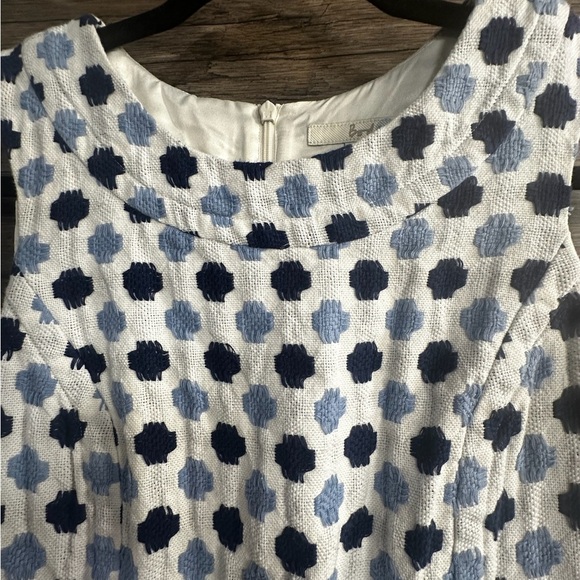 Boden Blue and White Patterned Mini Dress - Picture 9 of 10